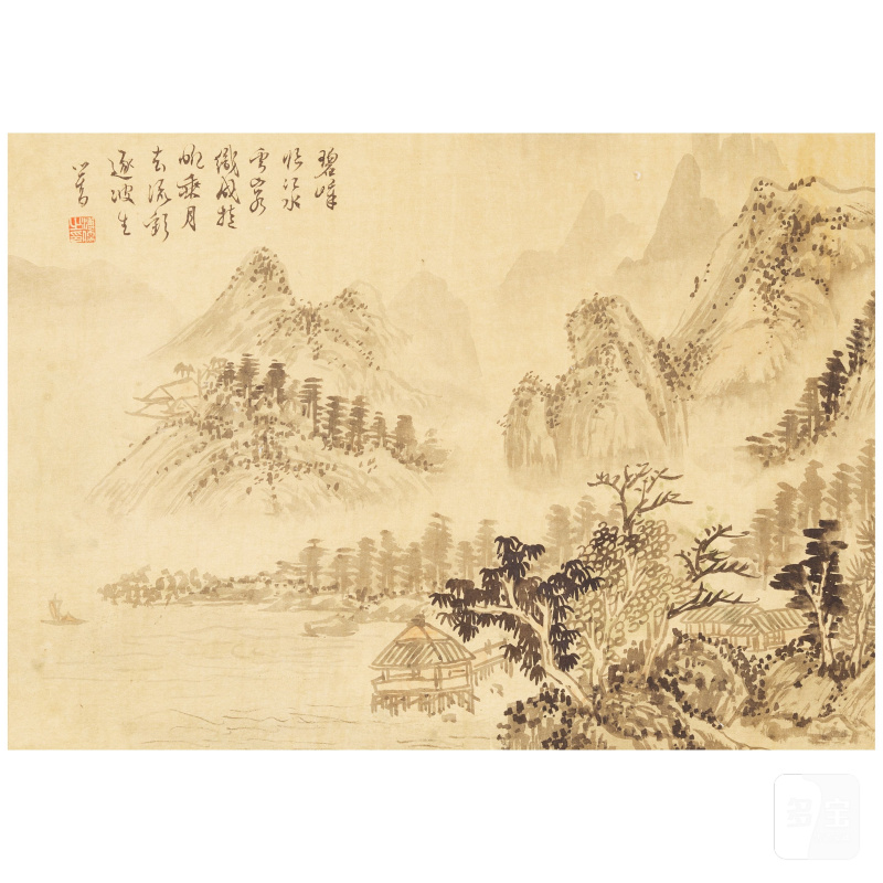 溥儒（1896-1963）山水 淺絳設色紙本 鏡心 | PU RU (1896-1963)